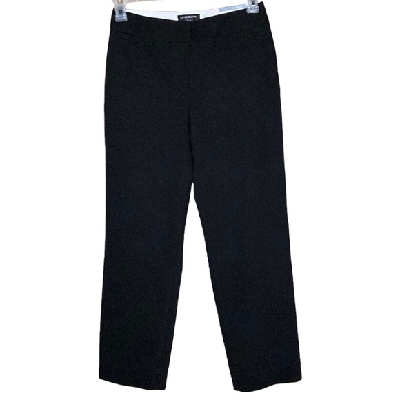 Liz Claiborne | Audra Black Career Pants Straight Leg 4 Petite Short - Picture 1 of 6